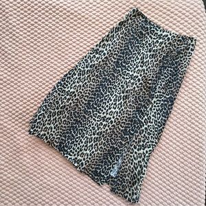 GANNI leopard print cotton maxi skirt